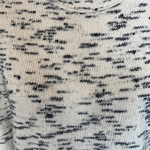 J. Crew Speckled Cotton Crew Neck Sweater Item H4658 Ivory Charcoal Size S - Picture 6 of 14